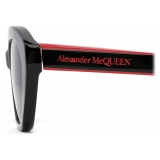 Alexander McQueen - Occhiali da Sole Selvedge Cat-Eye da Donna - Nero Rosso - Alexander McQueen Eyewear