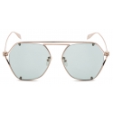 Alexander McQueen - Women's Skull Hinge Geometrical Sunglasses - Gold - Alexander McQueen Eyewear