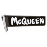 Alexander McQueen - Women's McQueen Graffiti Slashed Sunglasses - Black - Alexander McQueen Eyewear