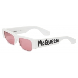 Alexander McQueen - Women's McQueen Graffiti Slashed Sunglasses - White - Alexander McQueen Eyewear