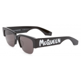 Alexander McQueen - Occhiali da Sole Quadrati McQueen Graffiti - Nero Fumo - Alexander McQueen Eyewear