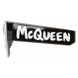 Alexander McQueen - Occhiali da Sole Quadrati McQueen Graffiti - Nero Fumo - Alexander McQueen Eyewear