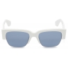 Alexander McQueen - Occhiali da Sole Quadrati McQueen Graffiti - Bianco Blu - Alexander McQueen Eyewear
