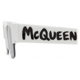 Alexander McQueen - McQueen Graffiti Square Sunglasses - White Blue - Alexander McQueen Eyewear