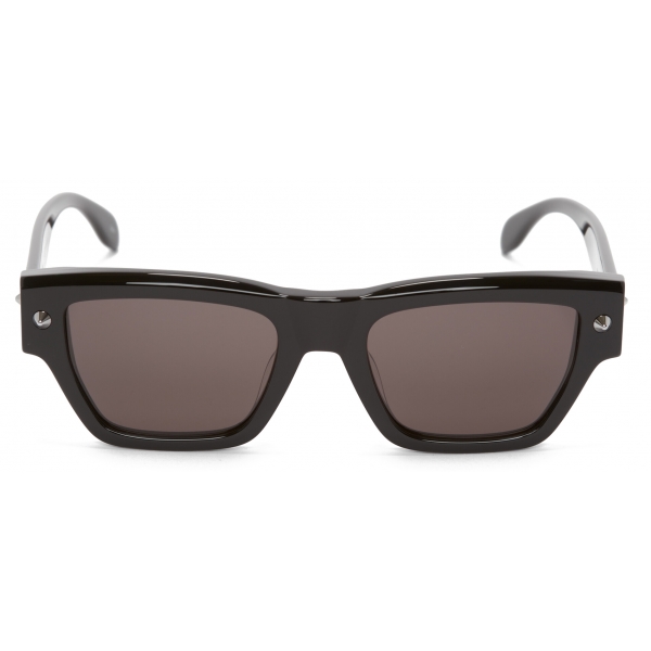 Alexander McQueen - Men's Spike Studs Rectangular Sunglasses - Black Smoke - Alexander McQueen Eyewear