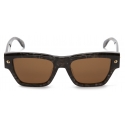 Alexander McQueen - Men's Spike Studs Rectangular Sunglasses - Grey Brown - Alexander McQueen Eyewear