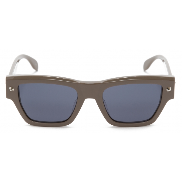 Alexander McQueen - Men's Spike Studs Rectangular Sunglasses - Taupe Grey Blue - Alexander McQueen Eyewear