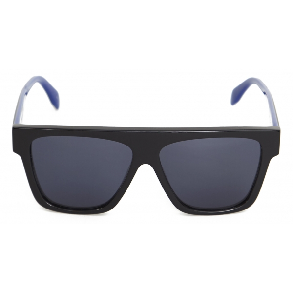 Alexander McQueen - Men's Selvedge Flat Top Sunglasses - Black Blue - Alexander McQueen Eyewear