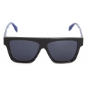Alexander McQueen - Occhiali da Sole Selvedge Flat Top da Uomo - Nero Blu - Alexander McQueen Eyewear