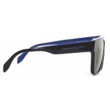 Alexander McQueen - Occhiali da Sole Selvedge Flat Top da Uomo - Nero Blu - Alexander McQueen Eyewear