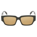 Alexander McQueen - Men's McQueen Graffiti Rectangular Sunglasses - Khaki - Alexander McQueen Eyewear