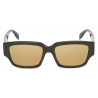 Alexander McQueen - Occhiali da Sole McQueen Graffiti Rettangolari da Uomo - Kaki - Alexander McQueen Eyewear