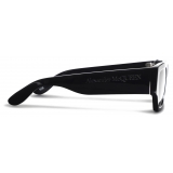 Alexander McQueen - Men's McQueen Angled Rectangular Sunglasses - Black Smoke - Alexander McQueen Eyewear
