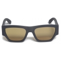 Alexander McQueen - Men's McQueen Angled Rectangular Sunglasses - Grey Yellow - Alexander McQueen Eyewear