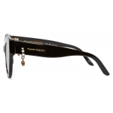 Alexander McQueen - Women's Skull Pendant Jewelled Sunglasses - Black - Alexander McQueen Eyewear