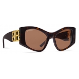 Balenciaga - Women's Dynasty XL D-Frame Sunglasses - Havana - Sunglasses - Balenciaga Eyewear