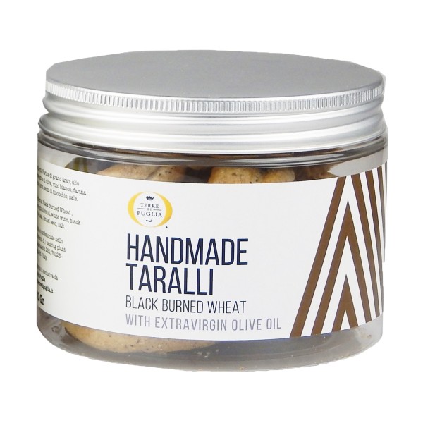 Terre di Puglia - Taralli Tradizionali Fatti a Mano - Grano Arso - Box - Linea Salata