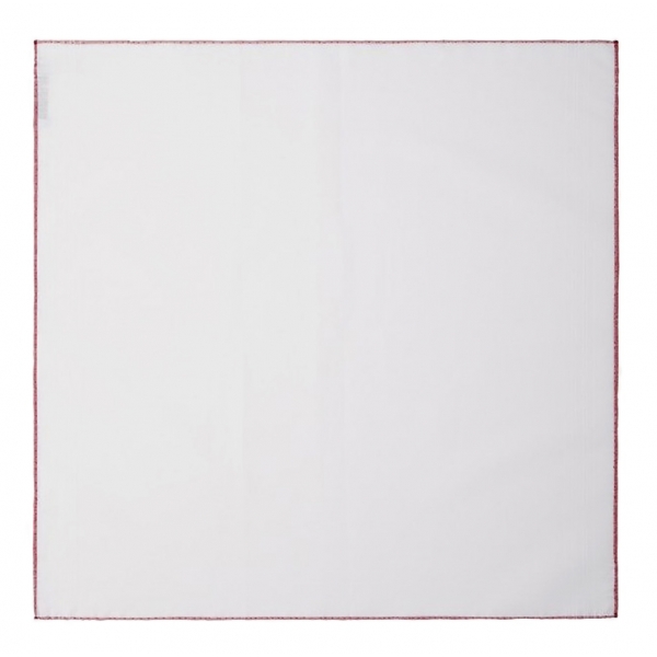 Viola Milano - Carlo Riva Cotton/Linen Pocket Square - Red - Handmade in Italy - Luxury Exclusive Collection