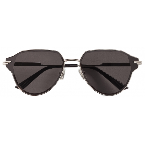Bottega Veneta - Glaze Metal Aviator Sunglasses - Silver Grey - Sunglasses - Bottega Veneta Eyewear