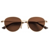 Bottega Veneta - Occhiali da Sole Ultrathin Panthos in Metallo - Oro Marrone - Occhiali da Sole - Bottega Veneta Eyewear