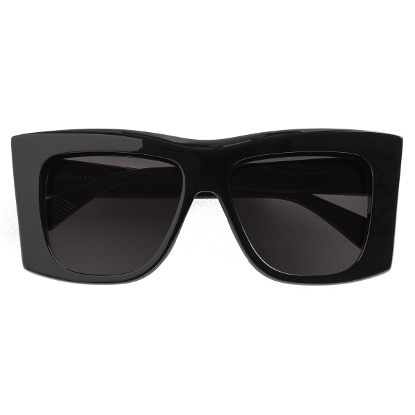 Bottega Veneta - Visor Recycled Acetate Square Sunglasses - Black Grey - Sunglasses - Bottega Veneta Eyewear