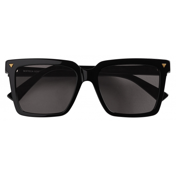 Bottega Veneta - Soft Recycled Acetate Square Sunglasses - Black Grey - Sunglasses - Bottega Veneta Eyewear