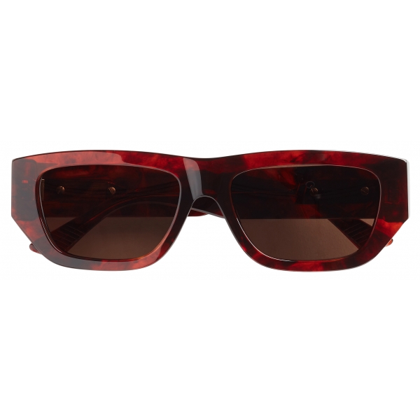 Bottega Veneta - Bolt Recycled Acetate Rectangular Sunglasses - Havana Brown - Sunglasses - Bottega Veneta Eyewear