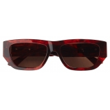 Bottega Veneta - Bolt Recycled Acetate Rectangular Sunglasses - Havana Brown - Sunglasses - Bottega Veneta Eyewear