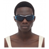 Bottega Veneta - Cangi Wraparound Injected Acetate Sunglasses - Black Blue - Sunglasses - Bottega Veneta Eyewear