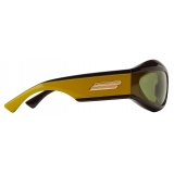 Bottega Veneta - Cangi Wraparound Injected Acetate Sunglasses - Brown Green - Sunglasses - Bottega Veneta Eyewear