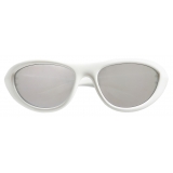 Bottega Veneta - Curve Sporty Cat Eye Injected Acetate Sunglasses - White Silver - Sunglasses - Bottega Veneta Eyewear
