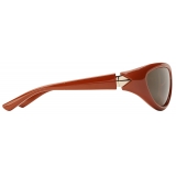 Bottega Veneta - Curve Sporty Cat Eye Injected Acetate Sunglasses - Brown Grey - Sunglasses - Bottega Veneta Eyewear