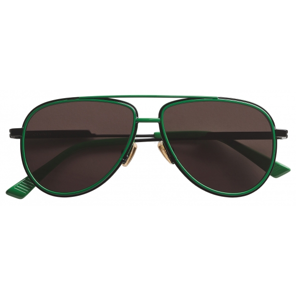 Bottega Veneta - Rim Aviator Sunglasses - Green Grey - Sunglasses - Bottega Veneta Eyewear