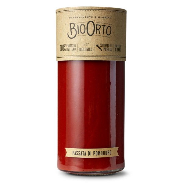 BioOrto - Bio Baby Plum Tomatoes Puree - Organic Preserved Foods - 580 ml