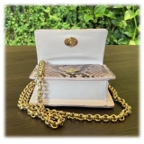 Suèi - Bag of Mini Size of Python Leather - Rose - Handmade in Italy - Luxury Exclusive Collection