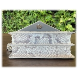 Suèi - Bag of Medium Size of Python Leather - Grey - Handmade in Italy - Luxury Exclusive Collection