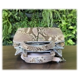 Suèi - Bag of Medium Size of Python Leather - Rose - Handmade in Italy - Luxury Exclusive Collection