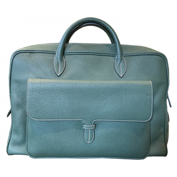 Suèi - Bag of Calf Leather - Emerald - Handmade in Italy - Luxury Exclusive Collection