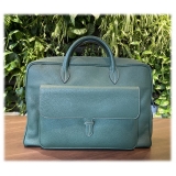 Suèi - Bag of Calf Leather - Emerald - Handmade in Italy - Luxury Exclusive Collection