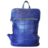 Suèi - Backpack of Crocodile Leather - Blue - Handmade in Italy - Luxury Exclusive Collection