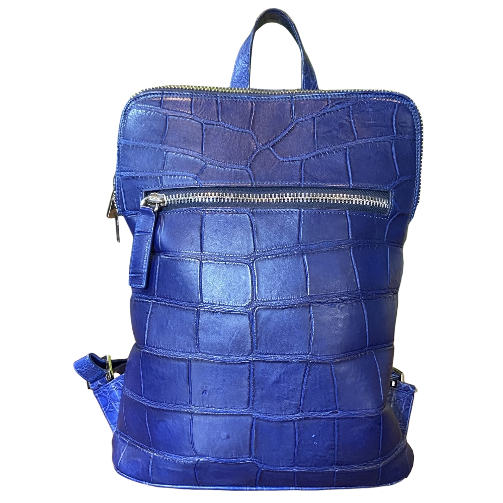 Crocodile leather bag Size Small Color Blue