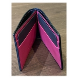 Suèi - Wallet of Crocodile Leather - Fuxia - Handmade in Italy - Luxury Exclusive Collection