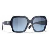 Chanel - Occhiali da Sole Quadrati - Blu Sfumate - Chanel Eyewear