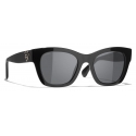 Chanel - Occhiali da Sole Quadrati - Nero Grigio - Chanel Eyewear