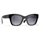 Chanel - Occhiali da Sole Quadrati - Nero Grigio Sfumate - Chanel Eyewear