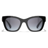 Chanel - Occhiali da Sole Quadrati - Nero Grigio Sfumate - Chanel Eyewear