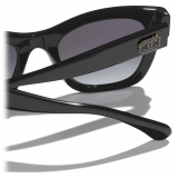 Chanel - Occhiali da Sole Quadrati - Nero Grigio Sfumate - Chanel Eyewear