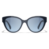 Chanel - Occhiali da Sole a Farfalla - Blu Sfumate - Chanel Eyewear