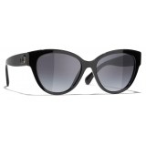 Chanel - Occhiali da Sole a Farfalla - Nero Grigio Sfumate - Chanel Eyewear