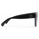 Chanel - Occhiali da Sole a Farfalla - Nero Grigio Sfumate - Chanel Eyewear